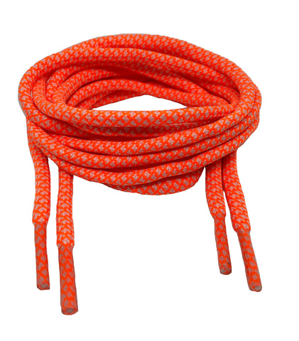 Rope Style Round White Orange Laces - 5mm wide