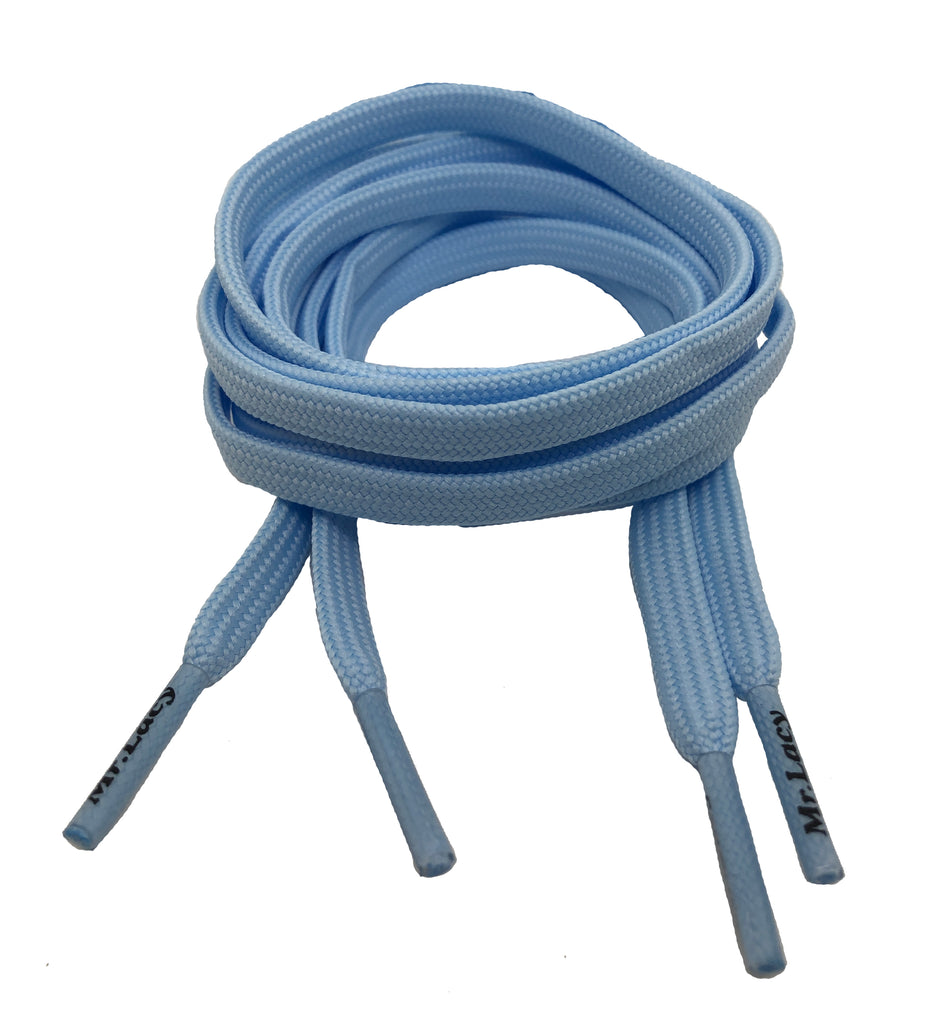 Mr Lacy Flat Pastel Blue Shoelaces - 7mm wide