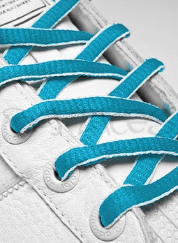 Baby Blue and White Oval Shoelaces
