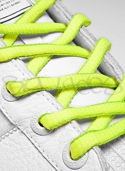 Neon Yellow and Neon Green Oval Shoelaces
