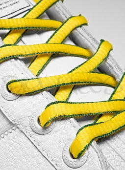 Yellow and Green Oval Shoelaces