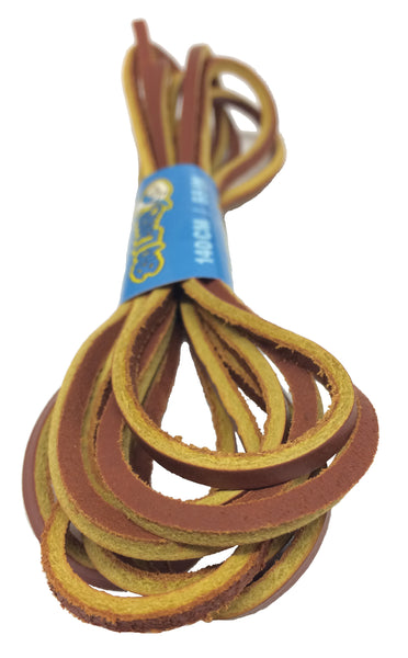 Light Brown Leather Shoelaces - 4mm wide