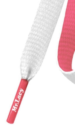 Mr Lacy Clubbies - Flat White and Neon Pink Shoelaces