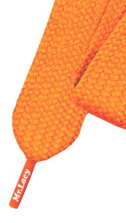 Mr Lacy Fatties - Wide Flat Bright Orange Shoelaces