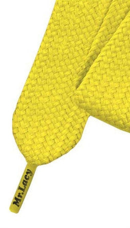 Mr Lacy Fatties - Wide Flat Yellow Shoelaces
