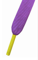 Mr Lacy Flatties - Flat Violet Shoelaces with Yellow Tip