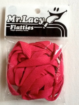 Mr Lacy Flatties - Flat Hot Pink Shoelaces