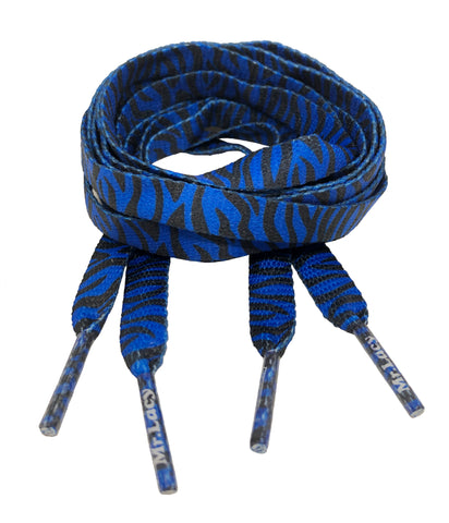 Mr Lacy Printies - Flat Zebra Pattern Royal Blue Shoelaces