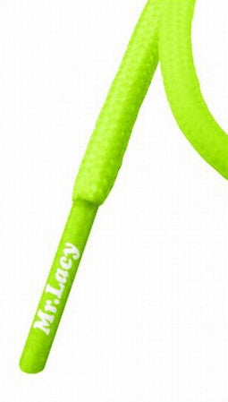 Mr Lacy Roundies - Round Neon Green Shoelaces