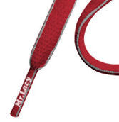 Mr Lacy Slimmies - Oval Red and Grey Shoelaces