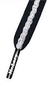 Mr Lacy Stripies - Flat Black and White Shoelaces