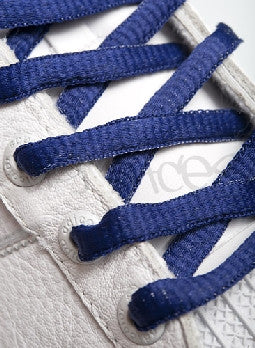 French Navy Blue Oval Shoelaces