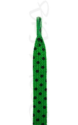 Flat Green Dots Pattern Shoelaces