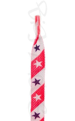 Flat Stripes and Stars Pattern Shoelaces