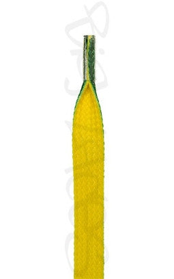 Flat Yellow Green Two Sided Shoelaces