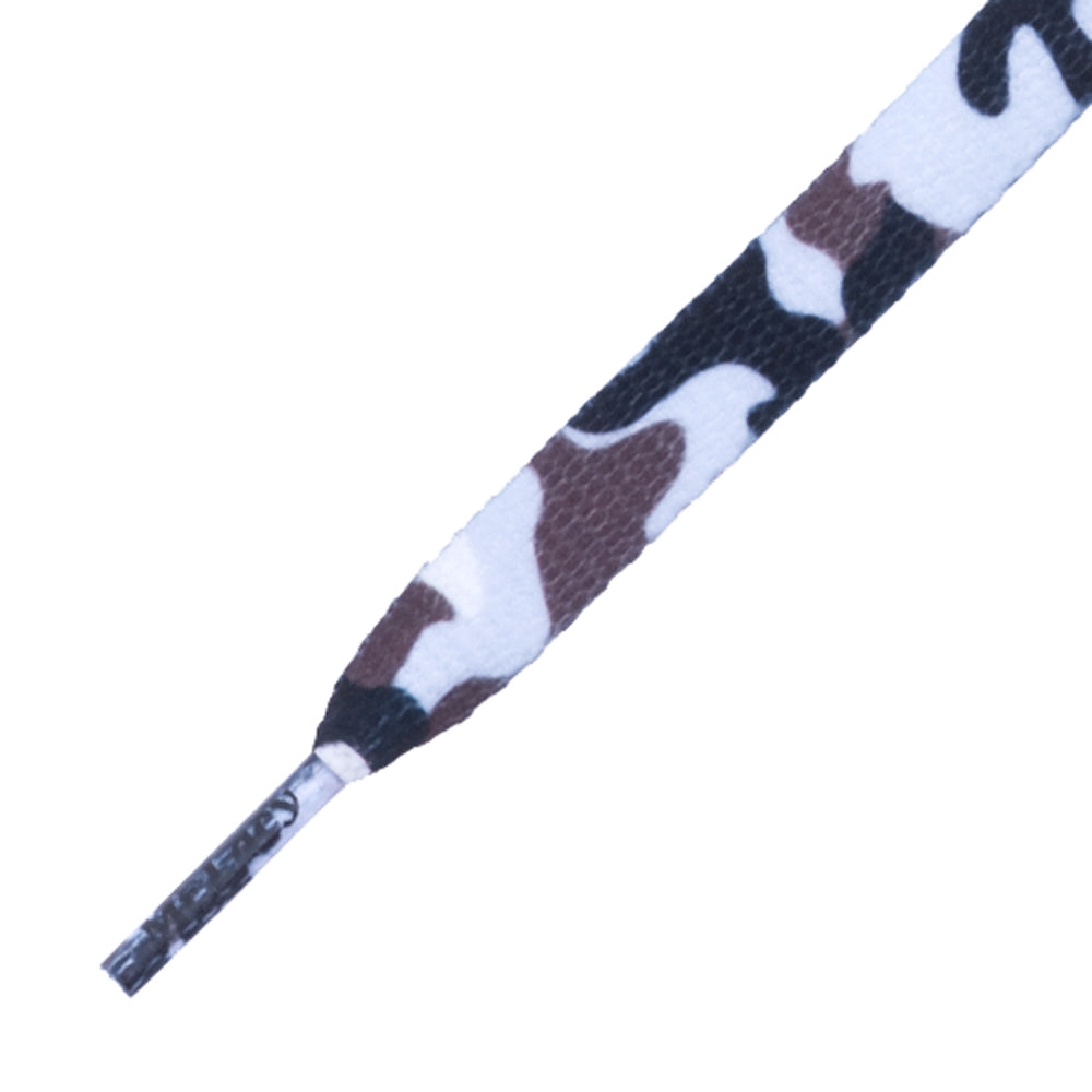 Mr Lacy Printies - Flat Camouflage White Shoelaces - 10mm wide