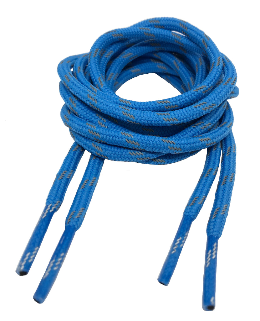 Round Blue Reflective Bootlaces
