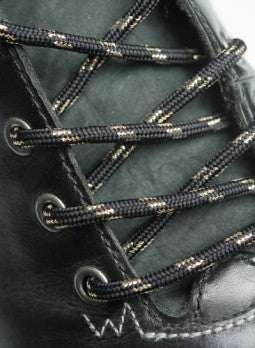 Round Black and Gold Bootlaces