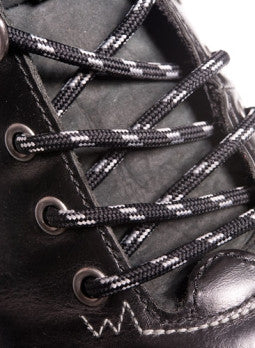 Round Black and Grey Bootlaces