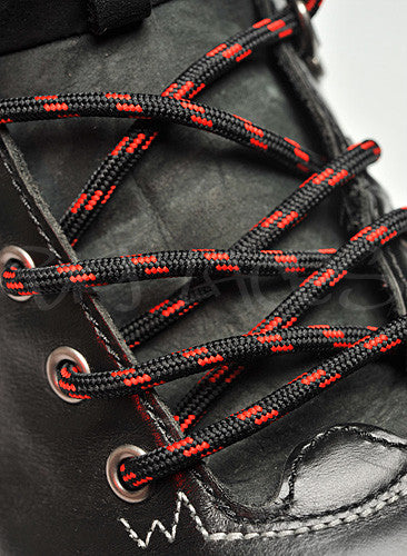 Round Black and Red Bootlaces