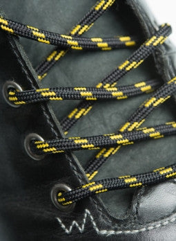 Round Black and Yellow Bootlaces