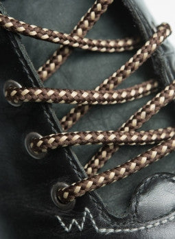 Round Brown and Cream Dots Bootlaces