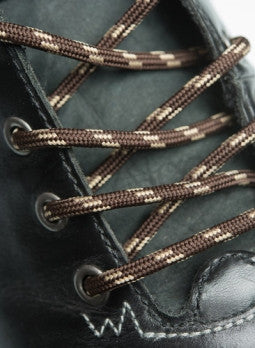 Round Brown and Cream Fleck Bootlaces