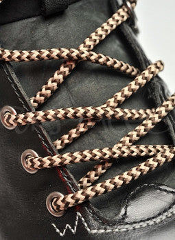 Round Brown and Oatmeal Bootlaces
