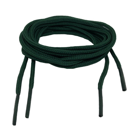 Round Forest Green Shoelaces - 3mm wide