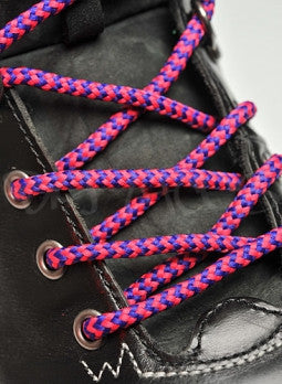 Round Cerise Pink and Purple Bootlaces