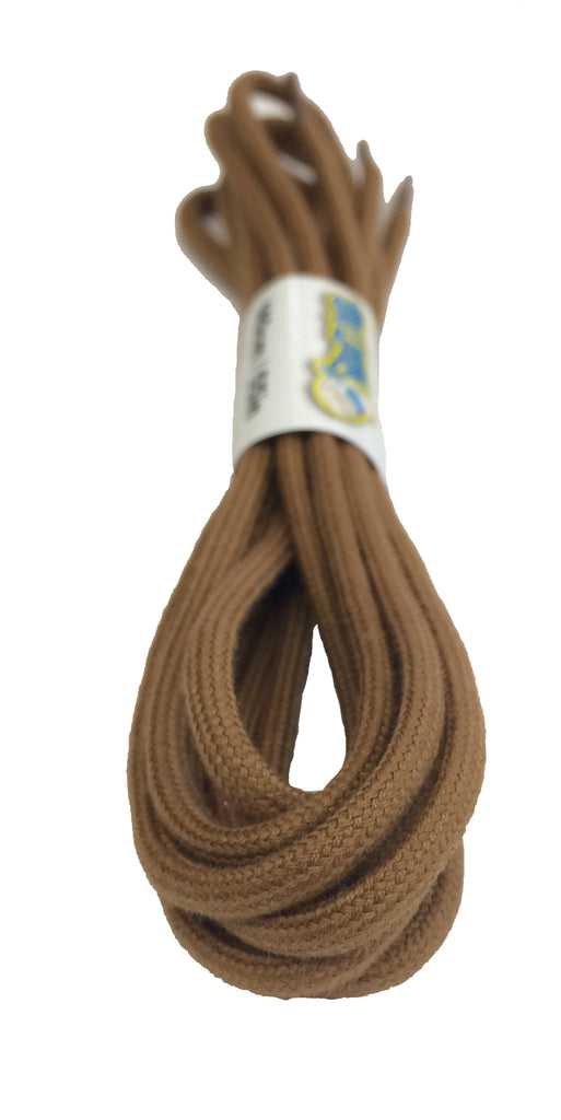 Round Light Brown Cotton Shoe Boot Laces