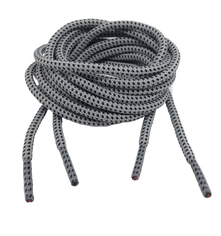 Round Grey and Black Pinpoint Bootlaces
