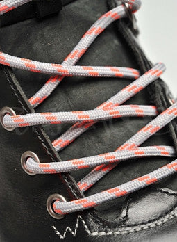 Round Grey and Neon Pink Bootlaces