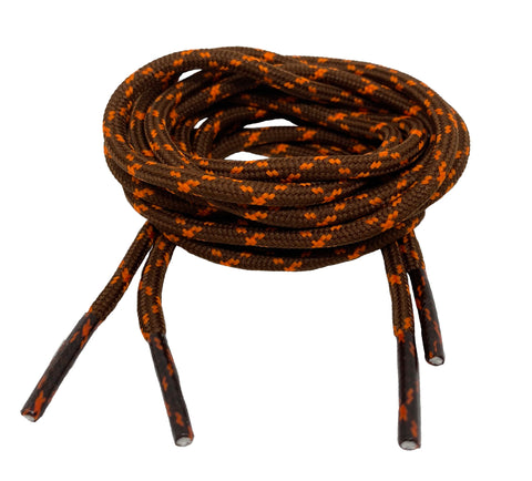 Round Brown and Orange Bootlaces - 3mm wide