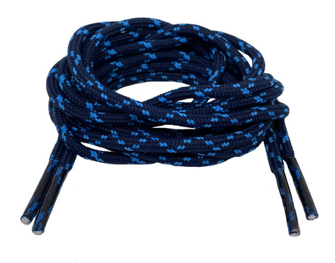 Round Dark Blue and Light Blue Bootlaces - 3mm wide