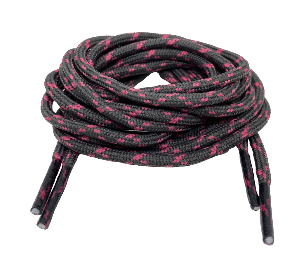 Round Grey and Pink Bootlaces - 3mm wide