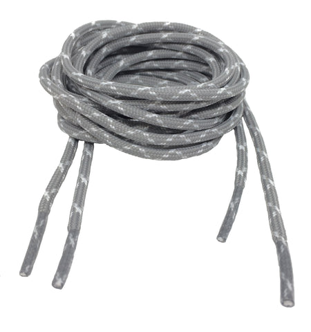 Round Grey and White Bootlaces