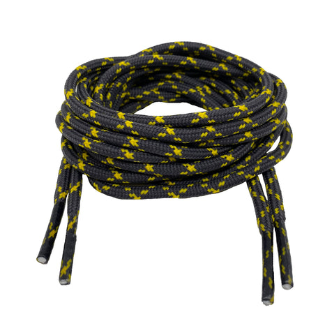 Round Grey and Yellow Bootlaces - 3mm wide