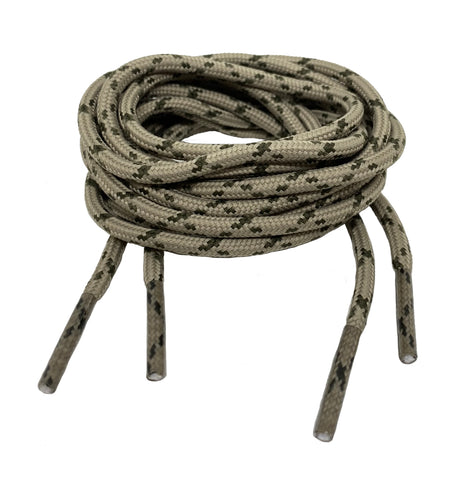 Round Taupe and Khaki Bootlaces - 3mm wide