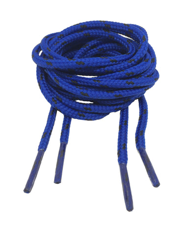 Round Royal Blue and Black Fleck Bootlaces