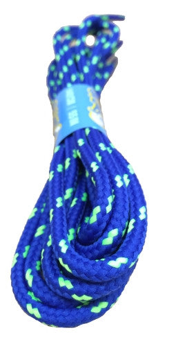 Round Royal Blue and Lime Bootlaces