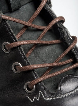 Round Waxed Brown Cotton Shoe Boot Laces