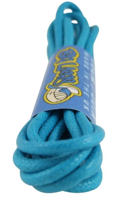 Round Waxed Bright Blue Cotton Shoe Boot Laces