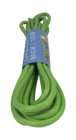 Round Waxed Bright Green Cotton Shoe Boot Laces