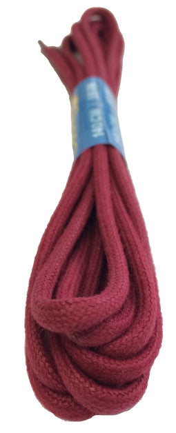Round Waxed Burgundy Cotton Shoe Laces