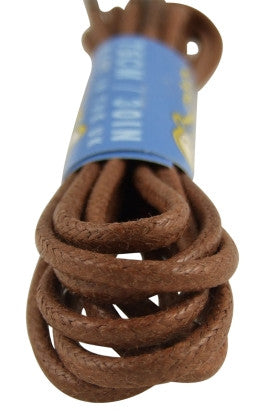 Round Waxed Chocolate Brown Cotton Shoe Boot Laces