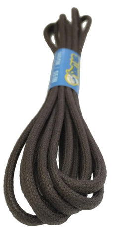 Round Waxed Dark Brown Cotton Shoe Laces