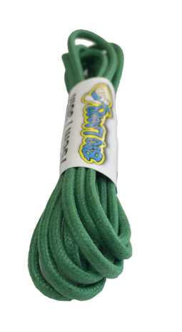 Round Waxed Emerald Green Cotton Shoe Boot Laces