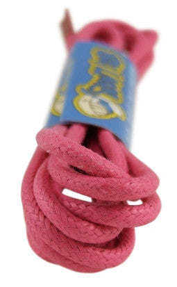 Round Waxed Hot Pink Cotton Shoe Boot Laces