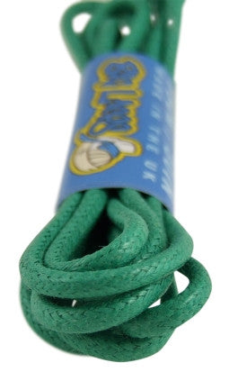 Round Waxed Light Green Cotton Shoe Boot Laces